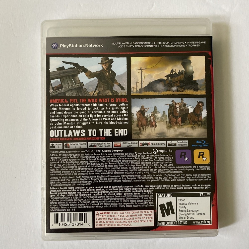 Sony Playstation 3 PS3 Red Dead Redemption Game + Poster Map + Manual - Picture 2 of 4
